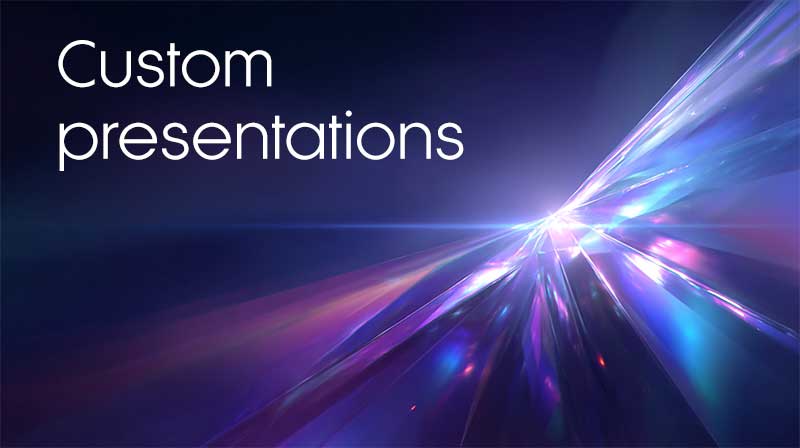 Title card for the custom presentations service